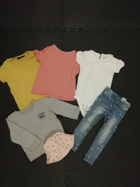 Baby girls bundle 18-24 months,jumper, t-shirts,vest, denim leggings, sun hat