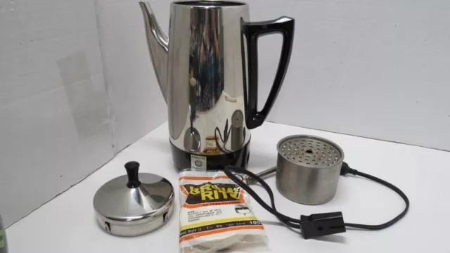 VINTAGE SEARS KENMORE Chrome Electric Percolator 12 Cup Coffee Maker-  $25.00 - PicClick