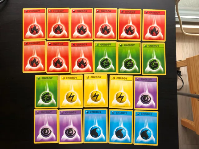 Pokemon TCG: Base Set Shadowless Energy Cards, Assorted Lot of x22, NM/VLP