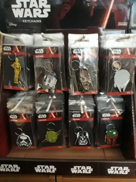 Official Star Wars Rubber Keyrings, Darth Vader, Yoda, C-3PO, R2-D2, New