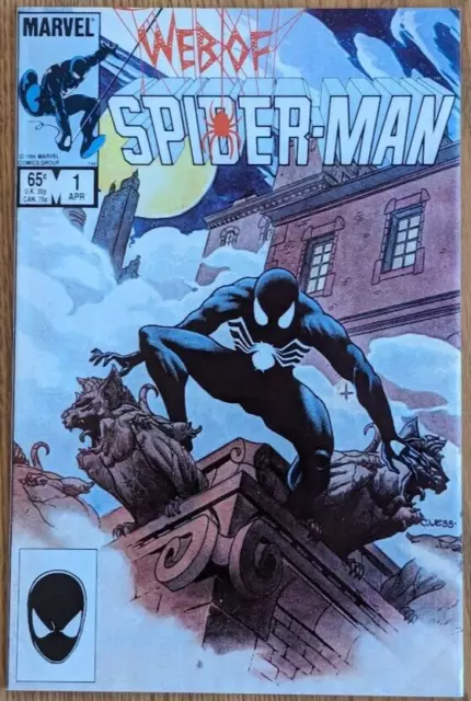 Web of Spider-Man 1; Black Costume! 1985 Key issue!