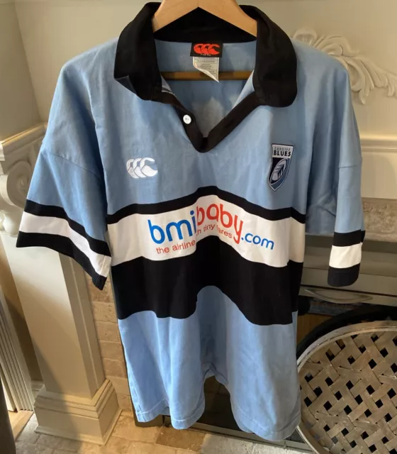 Cardiff Blues Canterbury Of New Zealand Vintage Rugby Polo Size 2XL