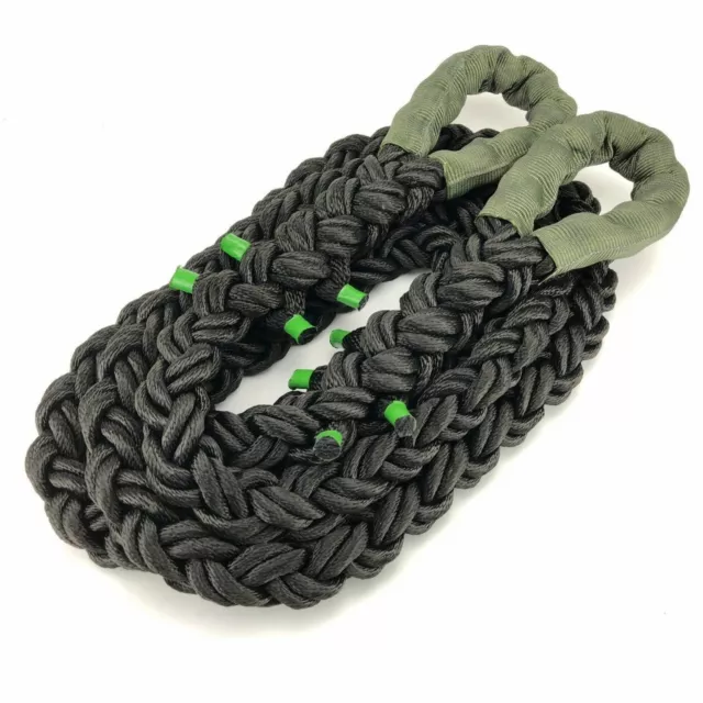 24mm Black Nylon Kinetic 12 Tonne Heavy Duty 4x4 Recovery Tow Rope x 6 Metres