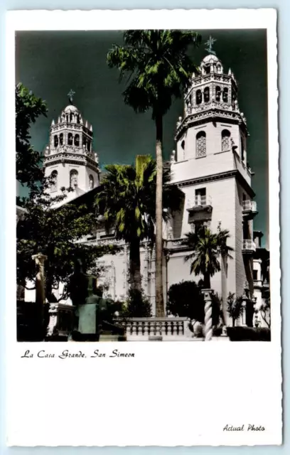 RPPC  SAN SIMEON, CA  Hand Tinted LA CASA GRANDE Hearst Castle  Postcard