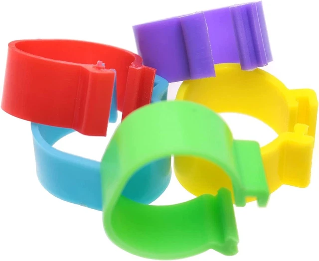 50PCS Chicken Identification Band 16Mm 5Color Plastic Poultry Chickens Ducks Leg