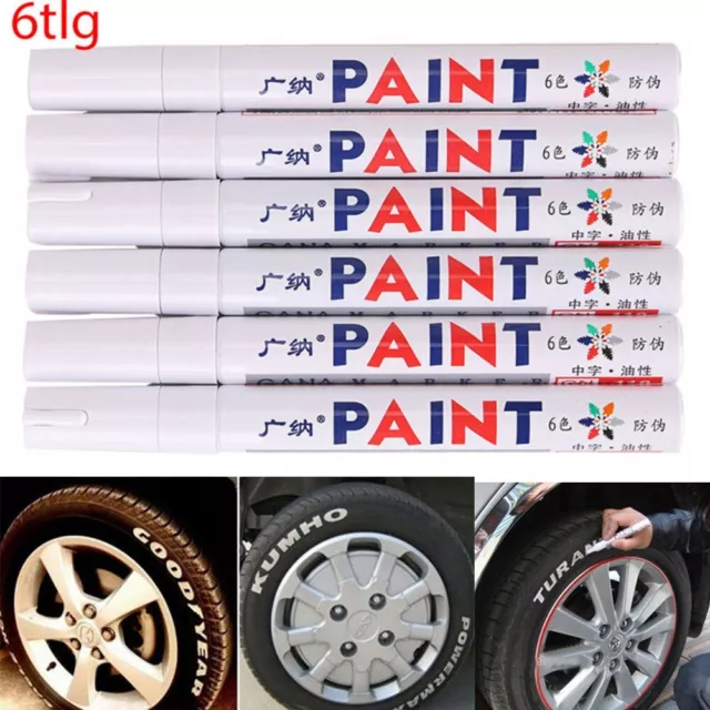 Stylo marqueur peinture blanche permanent pour pneus de voiture caoutchouc �� ba 2