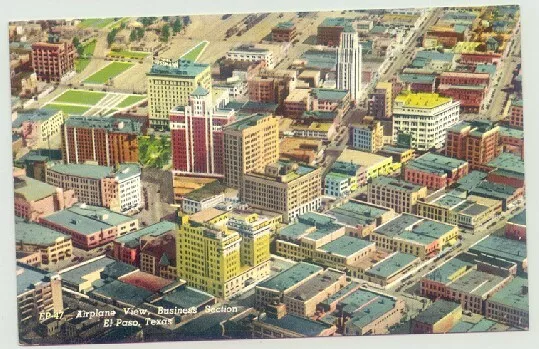 El Paso, Texas TX ~ Airplane View  1940s ^