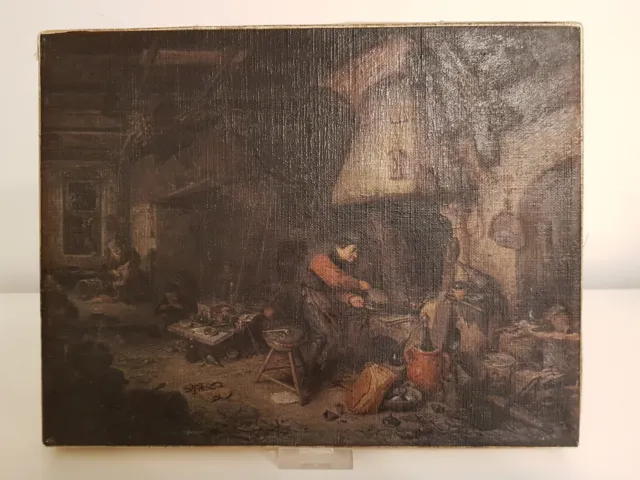 Adriaen Van Ostade, Gemälde Öl/ Leinwand, Le Forgeron, Öldruck Ölgemälde, Antik