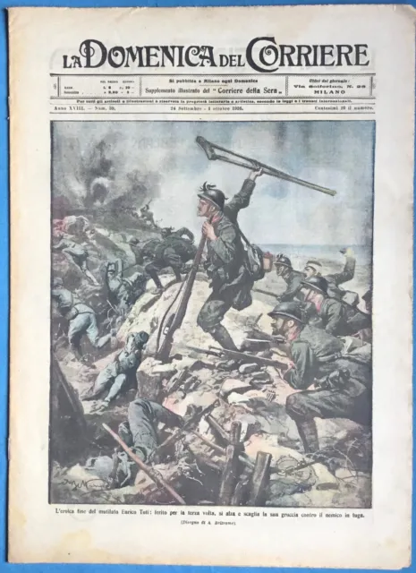 La Domenica Del Corriere N. 39 1916 Enrico Toti