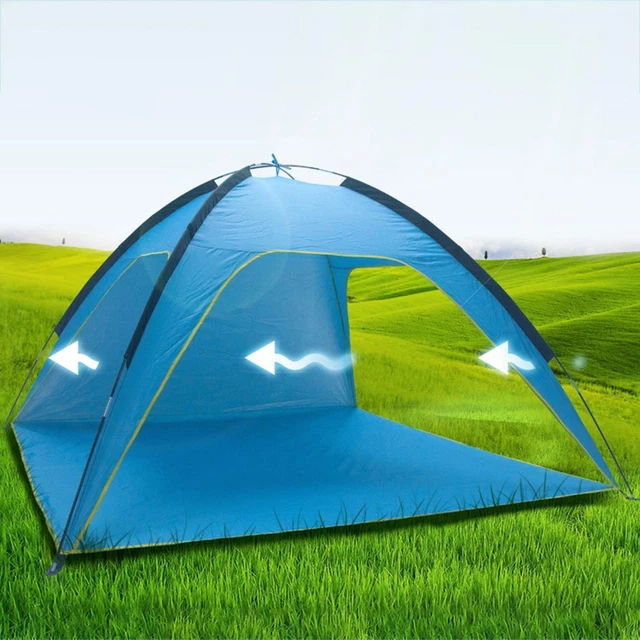 Tente De Plage Pop-up HOHOVYVY – 59x78x49cm, 150g, En Tissu Argenté 190T, Filet Double Couche, Facile à Monter
