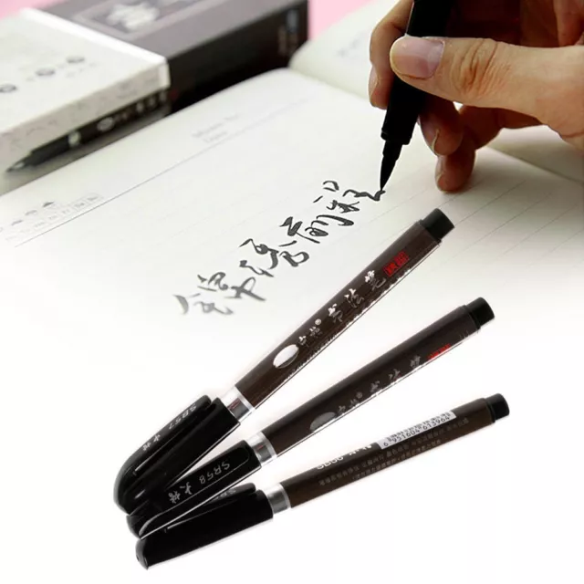 3PCS Chinese Pen Calligraphy Writing Art Script Painting Tool Brush Black Ink