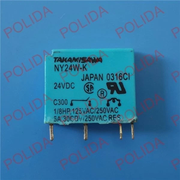 Relé De Potencia TAKAMISAWA 5 Pines, 24VDC - Modelo VE-24HE-K, 1 Unidad