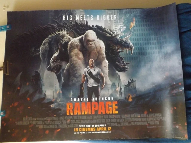 Original Rampage RAMPAGE - DWAYNE Johnson Original Quad Cinema Poster £9.99 - PicClick UK