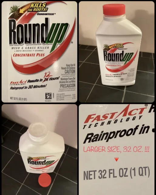 Roundup Concentrate Plus Weed and Grass Killer 32 oz.,        NEW Sealed Bottle