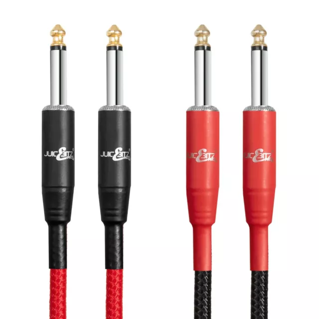 JuicEBitz® PRO Series Braided 1/4" Jack to Jack Speaker Amp Cable Lead 6.35mm