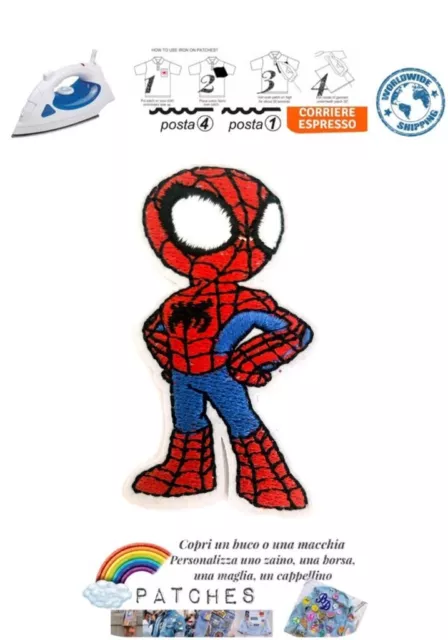 iron on patch Spider-Man toppa termoadesiva superhero eroe boy