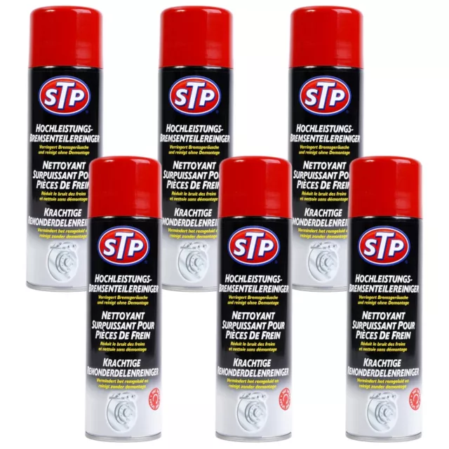 6x PACK STP Bremsen-Reiniger Spray 500ml Teile-Reiniger Entfettet Motor Auto KFZ