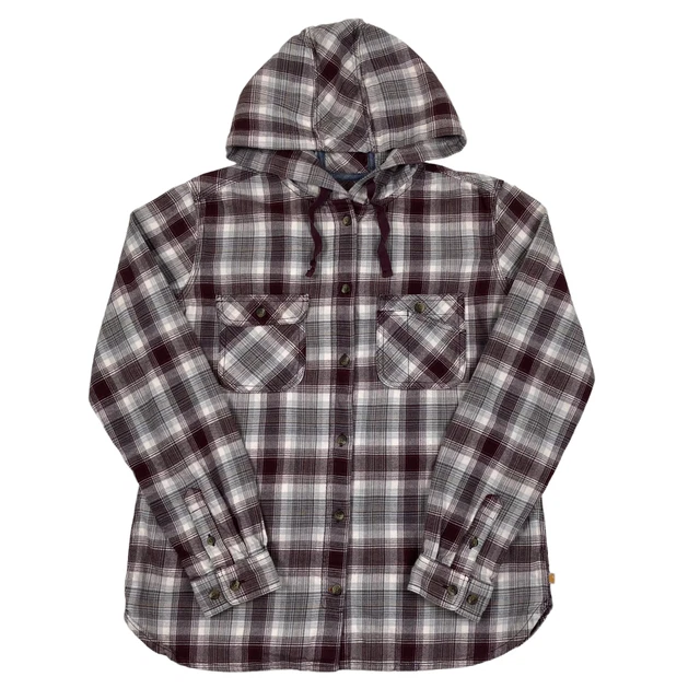 Carhartt Plaid Relaxed Fit Button Up Flannel Hooded Shirt Size M