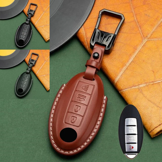 Genuine Leather Car Key Case Cover For Infiniti Q50 Q60 For Nissan Altima GT-R
