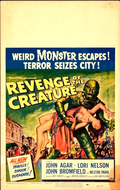 window card WC REVENGE OF THE CREATURE 1955 ORIGINAL 14x22 CLINT EASTWOOD DEBUT