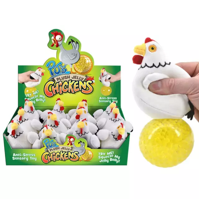 24 Plush squishy Chicken Squeezers Toys Bulk Wholesale Job Lot