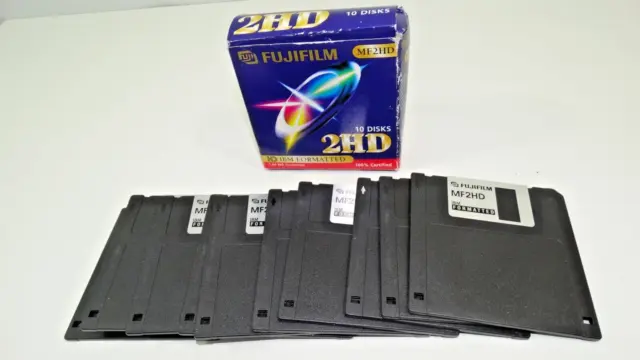 10 Disquettes Floppy Disk 3.5 '' - 2 HD - 1.44 MB FUJIFILM Double face HD