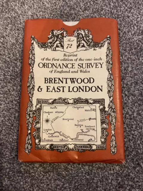 Reprint 1st Edition Ordnance Survey England Wales 72 Brentwood & East London