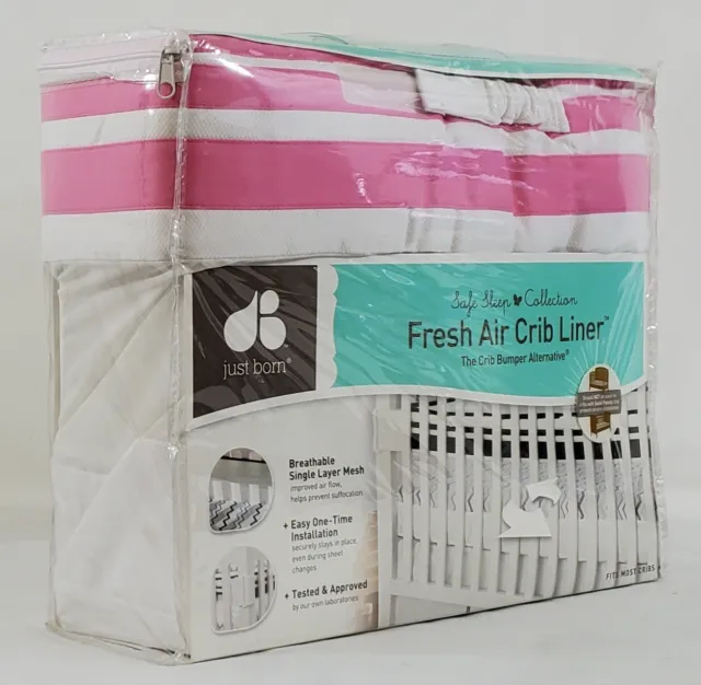 Fresh Air Crib Liner Botanica Collection Pink and White