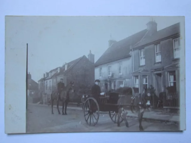 Donkey & Cart Steyning West Sussex Real Photo Vintage Postcard L21