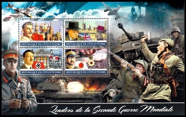 IVORY COAST Stamps WORLD WAR II LEADERS STALIN CHURCHILL MNH 2012