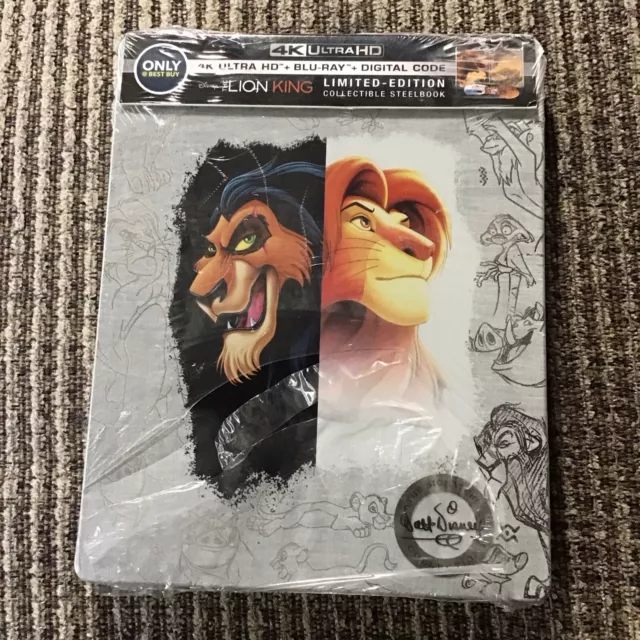 The Lion King 1994 Disney Blu-Ray/4K Ultra Hd Best Buy Steelbook Edition New Oop