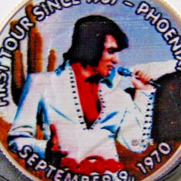 ELVIS PRESLEY TRIBUTE Coin First Tour Since 1957 Colorized Kennedy Half
