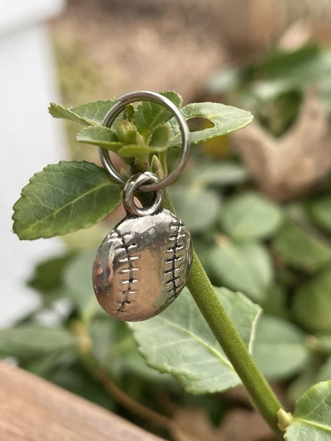 Silver Softball Baseball Charm Bracelet Sports Charm