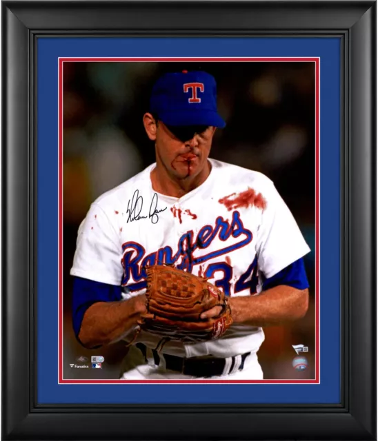 Nolan Ryan Texas Rangers Framed Autographed 16" x 20" Bloody Lip Photograph