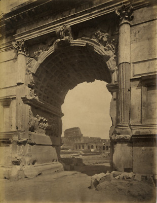 Italie Rome Arc de Titus  vintage albumen print Tirage albuminé  2 Roma 