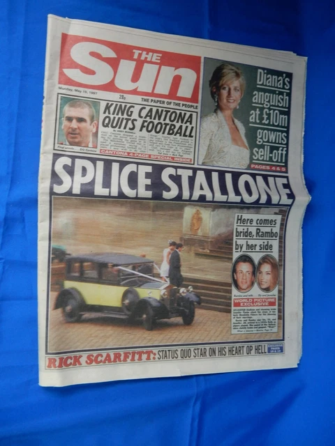 The Sun  19/05/1997    Chelsea v Middlesboro, Cantona, Page 3, Princess Diana
