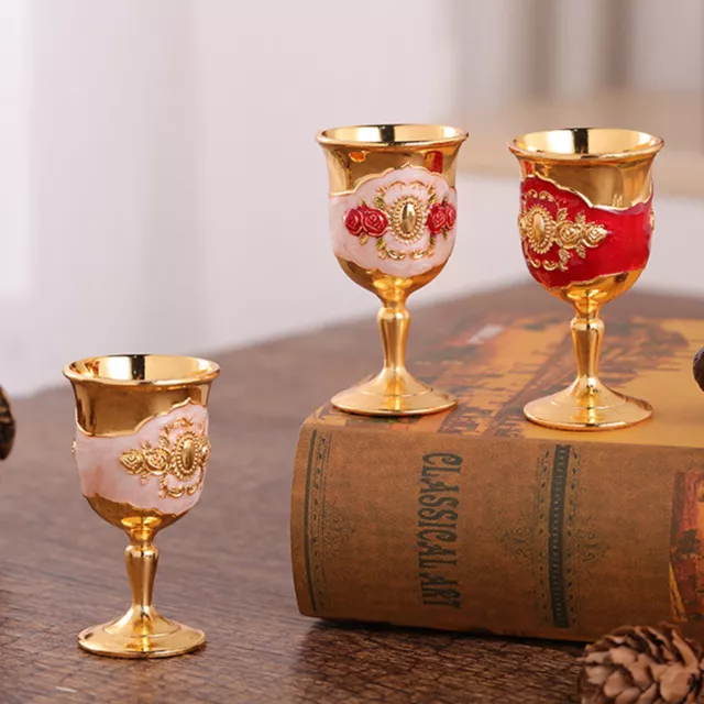 Wine Goblet Unique Shape Utensils Vintage Flower Pattern Banquet Party Dining