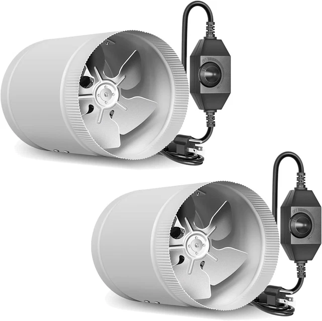 6 Inch 174 CFM Inline Booster Fan Exhaust Duct Blower with Speed Controller Low