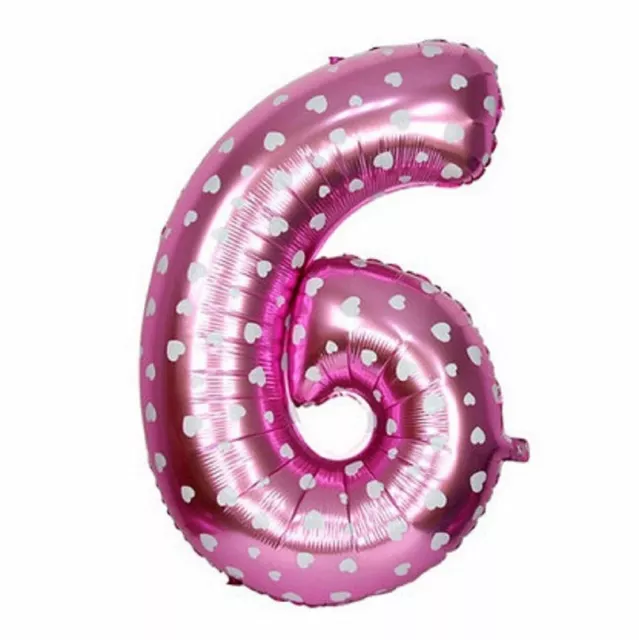 Pink Foil Balloon Number 6 Birthday Age Party Wedding Inflatable Banner Decor