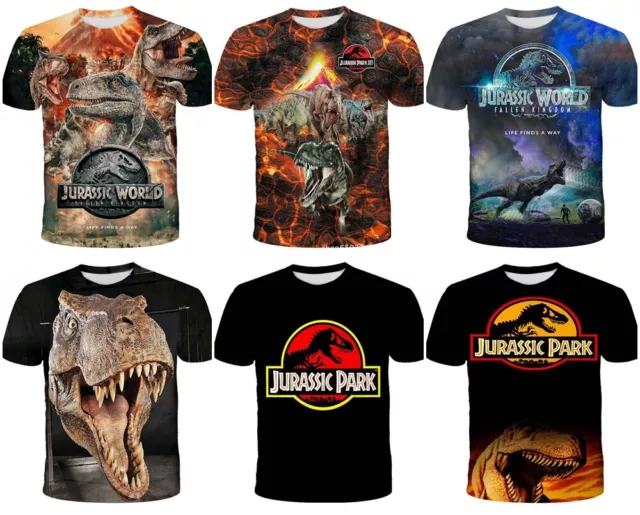 Kids Boys 3D Jurassic World Park Dinosaur T-shirt Casual Short Sleeve Tee Top