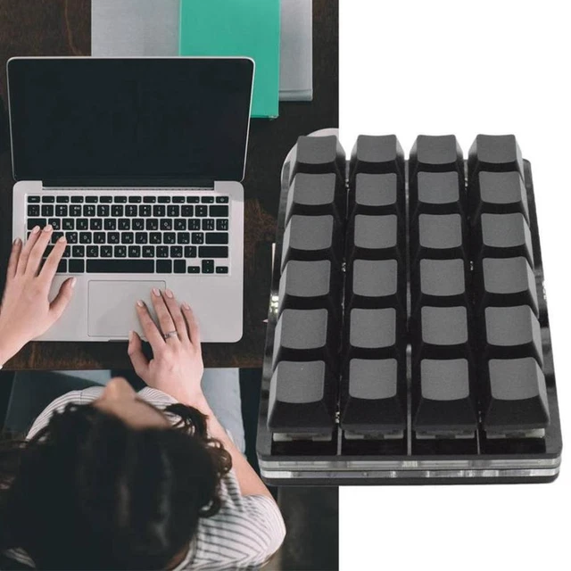 Customizable Computer Keypad BLACK 24-KEY KEYPAD Mechanical Keyboards Custom Shortcut Programmables ...