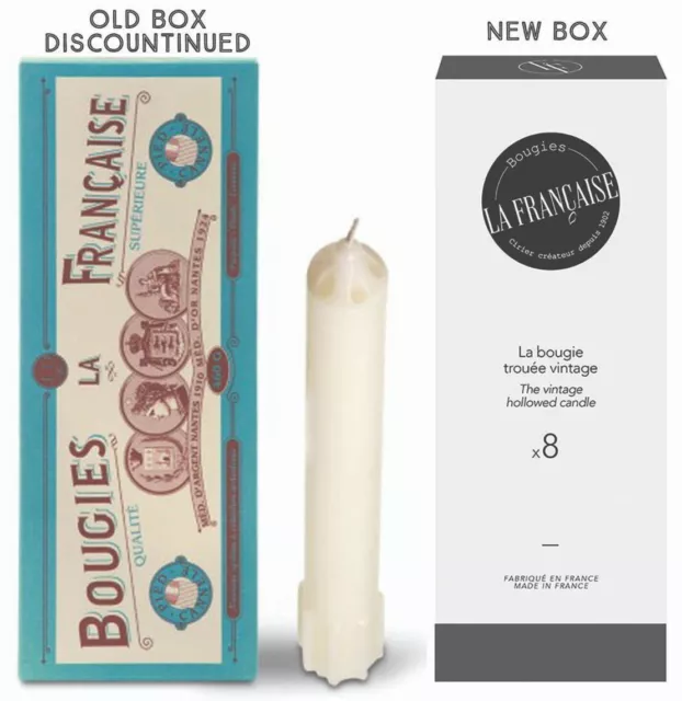 Dripless Hollow Candle New look box of 8 - Bougies La Francaise