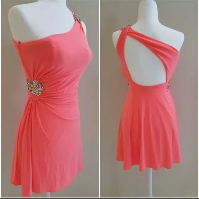 hailey logan adrianna papell womens one shoulder cocktail dress size XS (1/2)