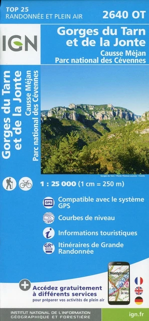 2640OT Gorges du Tarn et de la Jonte.Causse Méjan.PN des Cévennes 1:25 000