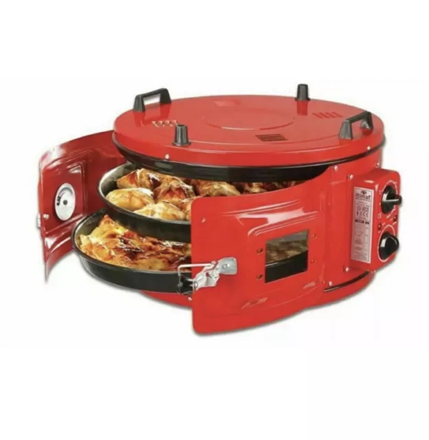 TURKISH Itimat Electrical Roster Grill Round Oven BBQ 32L DOUBLE Tray Mix Grill