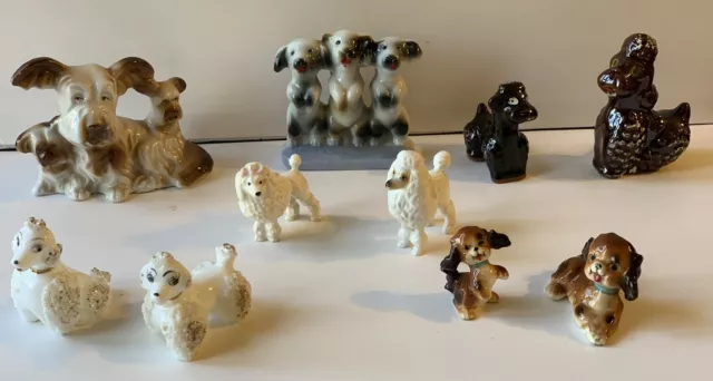 Vintage Mixed Dog Figurines, Lot of 10