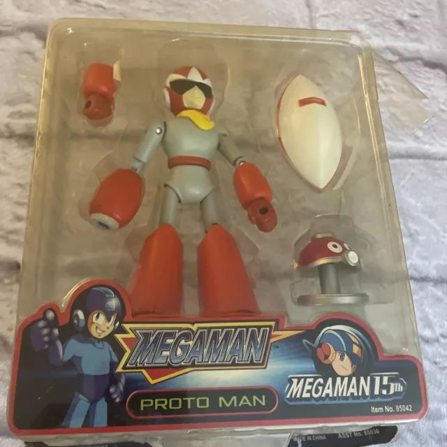 Proto Man Megaman Toy Figure Rare HTF Megaman 15th Jazwares (missing Card)
