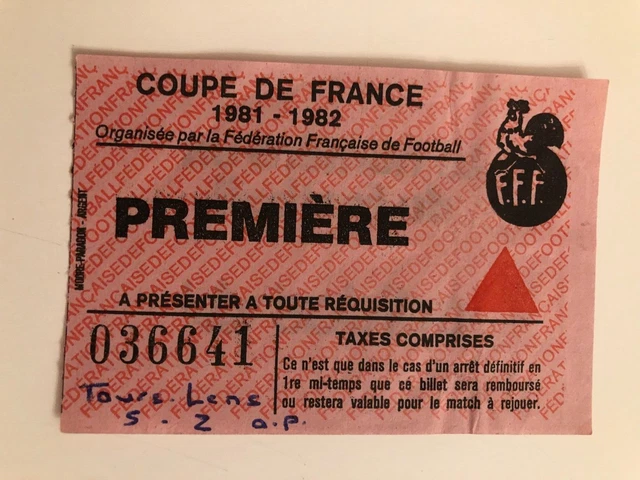 Fanion FC Tours / RC Lens - Coupe De France 1982, Football Vintage, Fabriqué En France