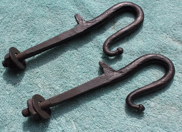 Antique Conestoga Covered Wagon Stay Chain Hooks Hand Forged Wrought Hardware 2
