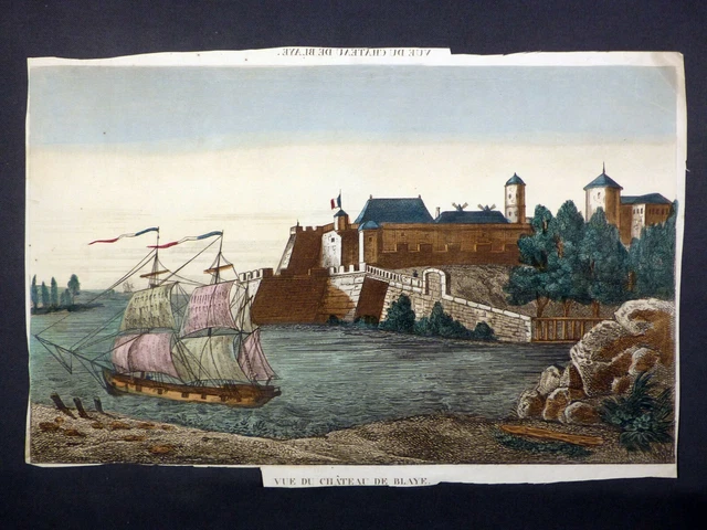 Vue d'optique 19e s. - Vue du château de Blaye